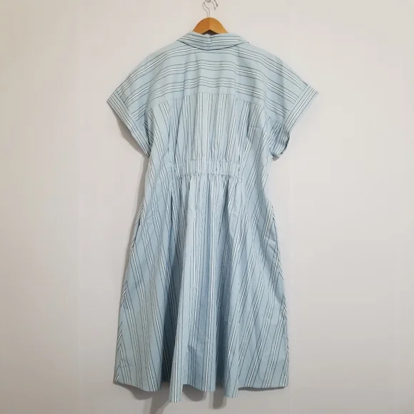 NWT Ava & Viv Blue Stripe Midi Shirt Dress Size 1X - Picture 4 of 8